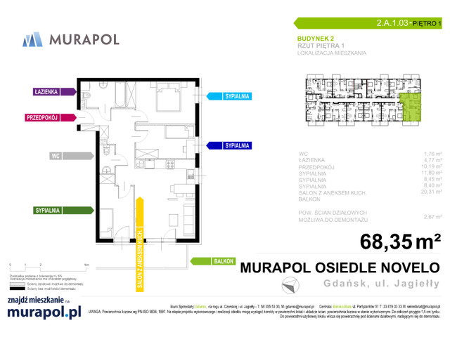 Mieszkanie w inwestycji Murapol Osiedle Novelo, symbol 2.A.1.03 » nportal.pl
