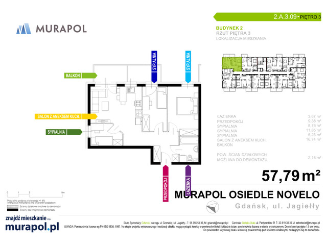 Mieszkanie w inwestycji Murapol Osiedle Novelo, symbol 2.A.3.09 » nportal.pl