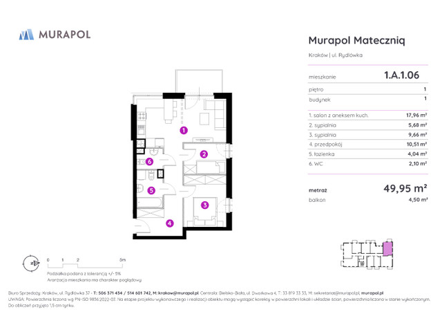 Mieszkanie w inwestycji Murapol Mateczniq, symbol 1.A.1.06 » nportal.pl