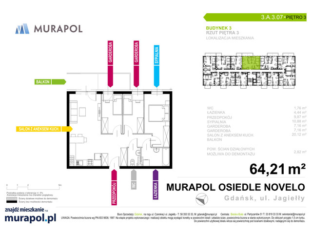Mieszkanie w inwestycji Murapol Osiedle Novelo, symbol 3.A.3.07 » nportal.pl