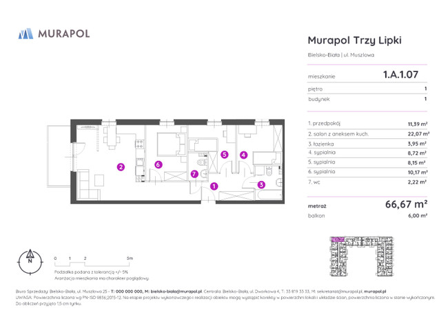Mieszkanie w inwestycji Murapol Trzy Lipki, symbol 1.A.1.07 » nportal.pl