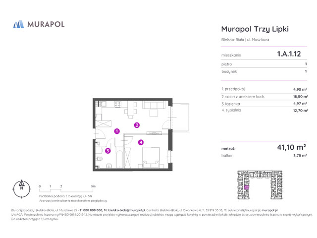 Mieszkanie w inwestycji Murapol Trzy Lipki, symbol 1.A.1.12 » nportal.pl