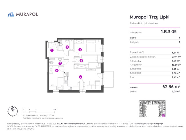 Mieszkanie w inwestycji Murapol Trzy Lipki, symbol 1.B.3.05 » nportal.pl