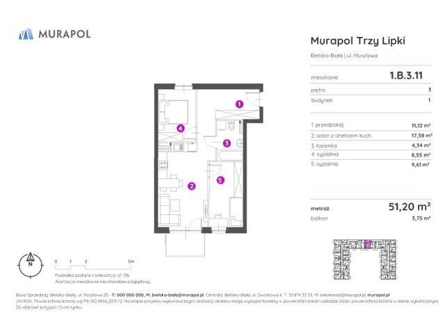 Mieszkanie w inwestycji Murapol Trzy Lipki, symbol 1.B.3.11 » nportal.pl