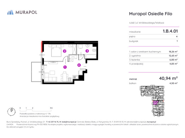 Mieszkanie w inwestycji Murapol Osiedle Filo, symbol 1.B.4.01 » nportal.pl
