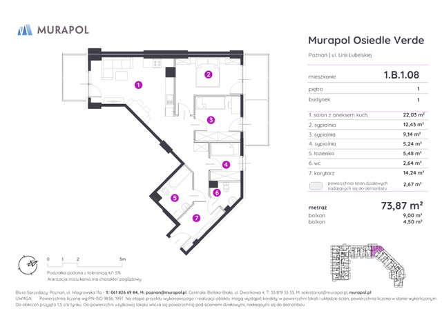 Mieszkanie w inwestycji Murapol Osiedle Verde, symbol 1.B.1.08 » nportal.pl