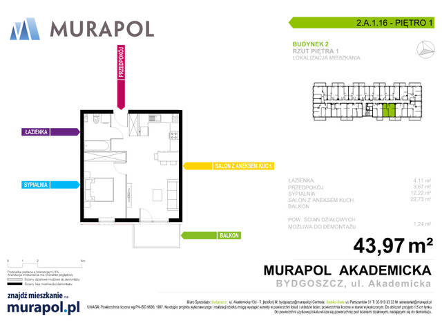 Mieszkanie w inwestycji Murapol Osiedle Akademickie, symbol 2.A.1.16 » nportal.pl