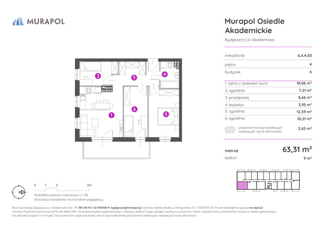 Mieszkanie w inwestycji Murapol Osiedle Akademickie, symbol 6.A.4.03 » nportal.pl