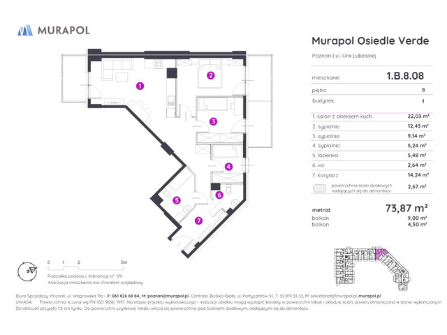 Mieszkanie w inwestycji Murapol Osiedle Verde, symbol 1.B.8.08 » nportal.pl