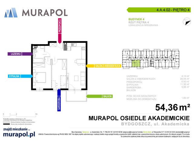 Mieszkanie w inwestycji Murapol Osiedle Akademickie, symbol 4.A.4.02 » nportal.pl
