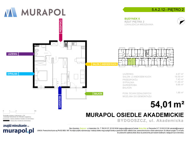 Mieszkanie w inwestycji Murapol Osiedle Akademickie, symbol 5.A.2.12 » nportal.pl