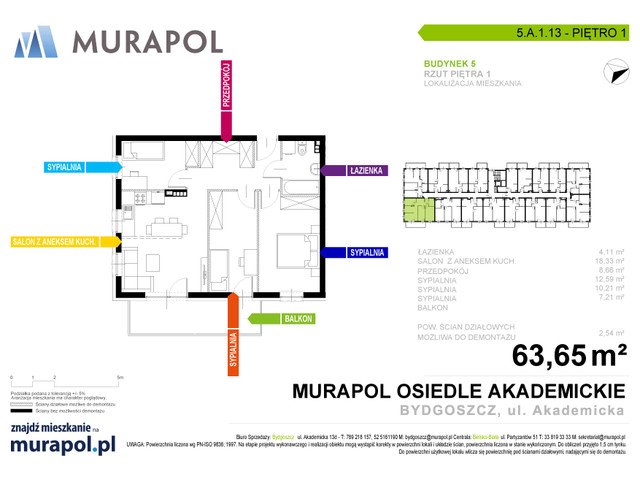 Mieszkanie w inwestycji Murapol Osiedle Akademickie, symbol 5.A.1.13 » nportal.pl