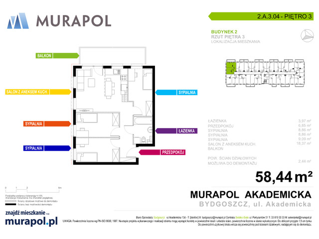 Mieszkanie w inwestycji Murapol Osiedle Akademickie, symbol 2.A.3.04 » nportal.pl