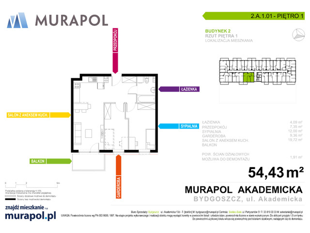 Mieszkanie w inwestycji Murapol Osiedle Akademickie, symbol 2.A.1.01 » nportal.pl