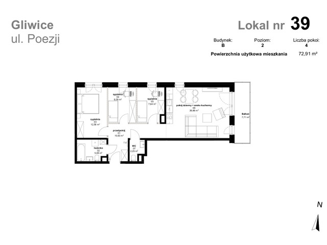 Mieszkanie w inwestycji Osiedle Poezji w Gliwicach, symbol B39 » nportal.pl