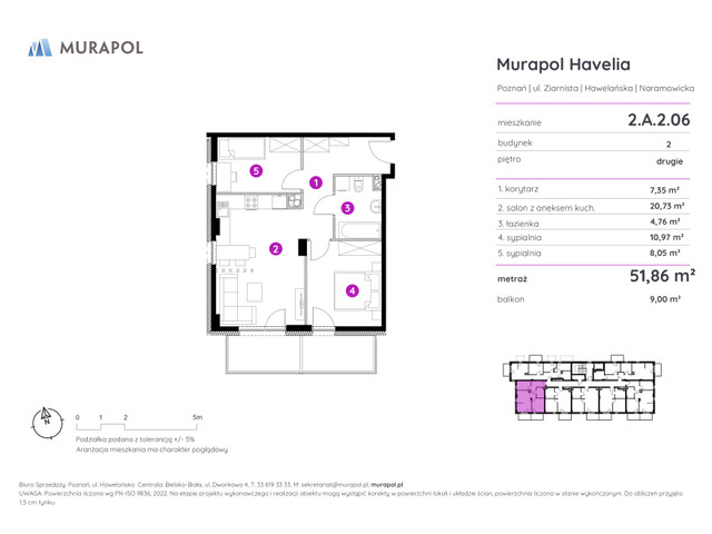 Mieszkanie w inwestycji Murapol Havelia, symbol 2.A.2.06 » nportal.pl