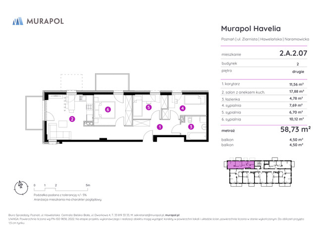 Mieszkanie w inwestycji Murapol Havelia, symbol 2.A.2.07 » nportal.pl