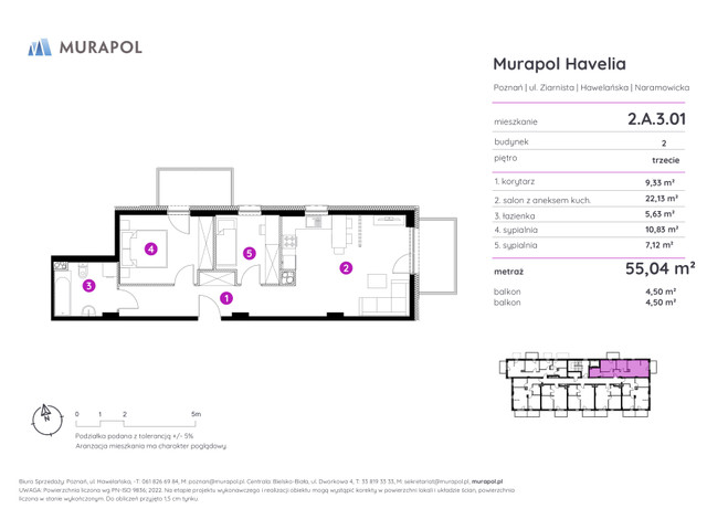 Mieszkanie w inwestycji Murapol Havelia, symbol 2.A.3.01 » nportal.pl