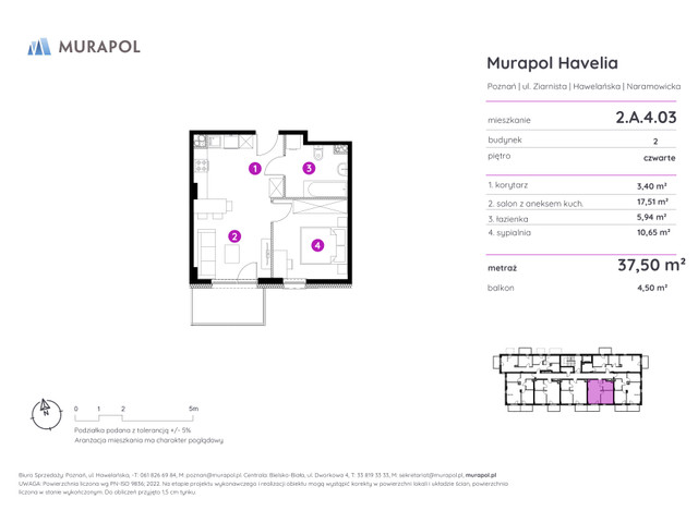 Mieszkanie w inwestycji Murapol Havelia, symbol 2.A.4.03 » nportal.pl