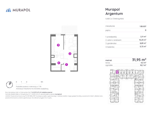 Mieszkanie w inwestycji Murapol Argentum, symbol 1.B.0.07 » nportal.pl