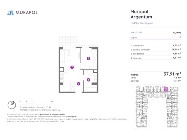 Mieszkanie w inwestycji Murapol Argentum, symbol 1.C.0.05 » nportal.pl