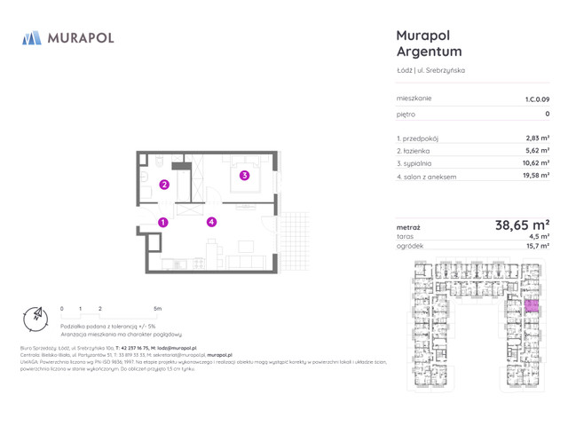 Mieszkanie w inwestycji Murapol Argentum, symbol 1.C.0.09 » nportal.pl