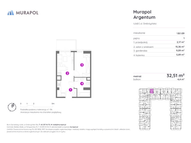 Mieszkanie w inwestycji Murapol Argentum, symbol 1.B.1.09 » nportal.pl