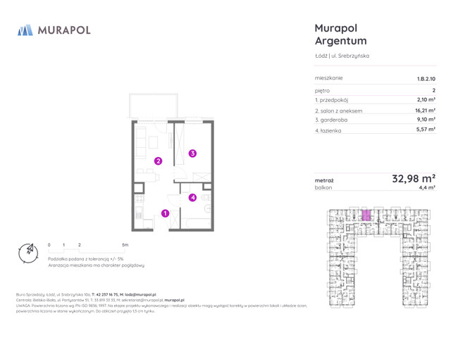 Mieszkanie w inwestycji Murapol Argentum, symbol 1.B.2.10 » nportal.pl