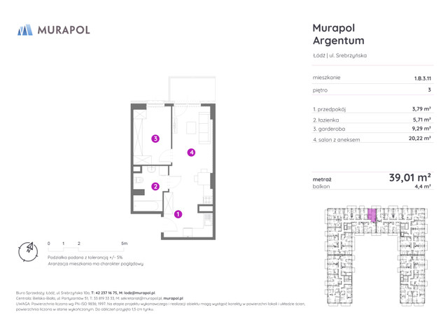 Mieszkanie w inwestycji Murapol Argentum, symbol 1.B.3.11 » nportal.pl