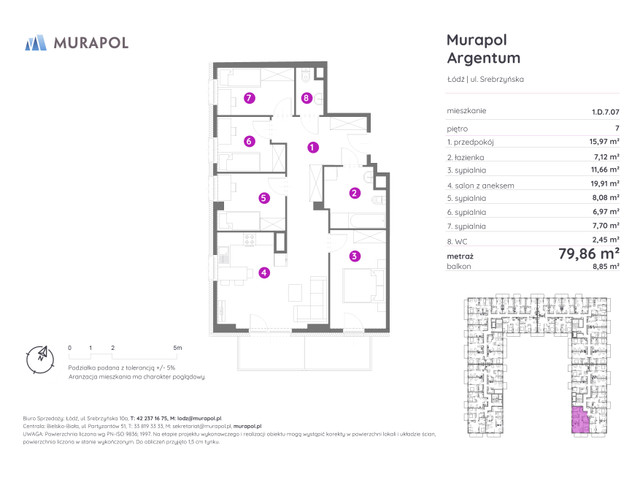 Mieszkanie w inwestycji Murapol Argentum, symbol 1.D.7.07 » nportal.pl