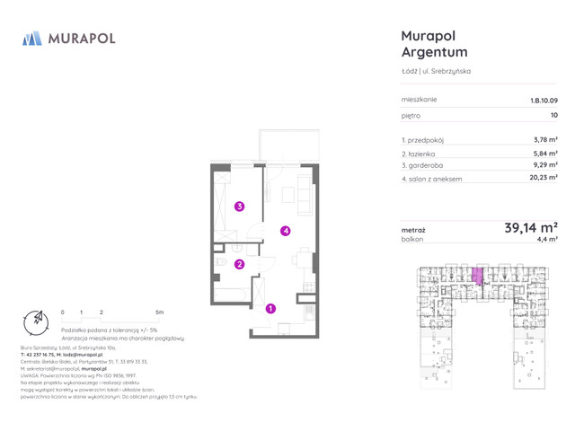 Mieszkanie w inwestycji Murapol Argentum, symbol 1.B.10.09 » nportal.pl