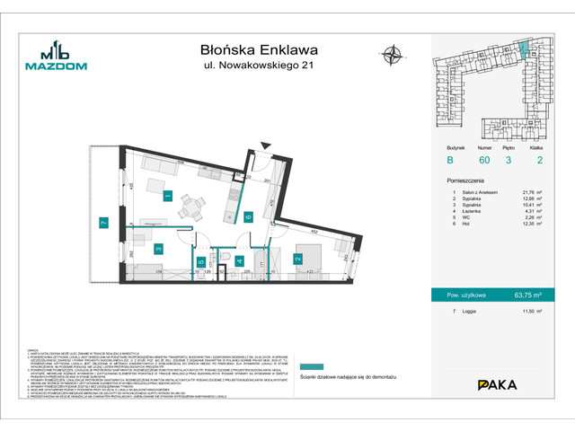 Mieszkanie w inwestycji Błońska Enklawa, symbol B.60 » nportal.pl