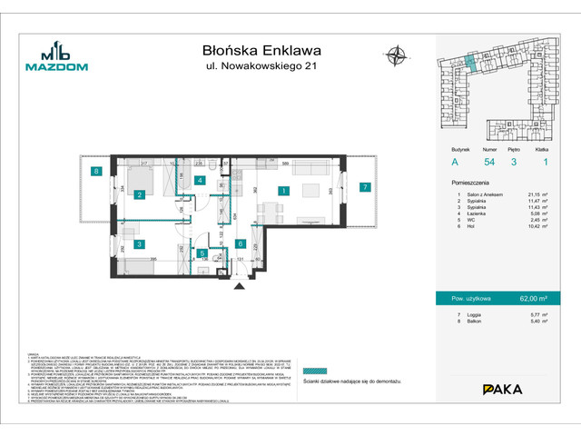 Mieszkanie w inwestycji Błońska Enklawa, symbol A.54 » nportal.pl