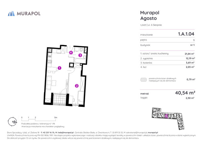 Mieszkanie w inwestycji Murapol Agosto, symbol 1.A.1.04 » nportal.pl