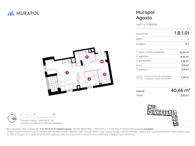 Mieszkanie w inwestycji Murapol Agosto, symbol 1.B.1.01 » nportal.pl