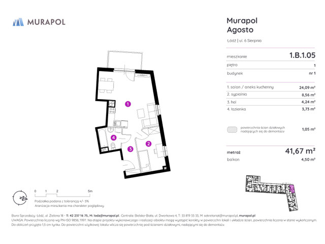 Mieszkanie w inwestycji Murapol Agosto, symbol 1.B.1.05 » nportal.pl