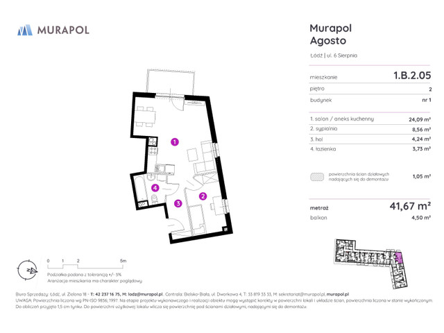 Mieszkanie w inwestycji Murapol Agosto, symbol 1.B.2.05 » nportal.pl