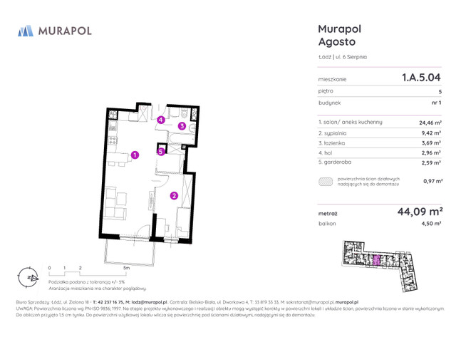 Mieszkanie w inwestycji Murapol Agosto, symbol 1.A.5.04 » nportal.pl