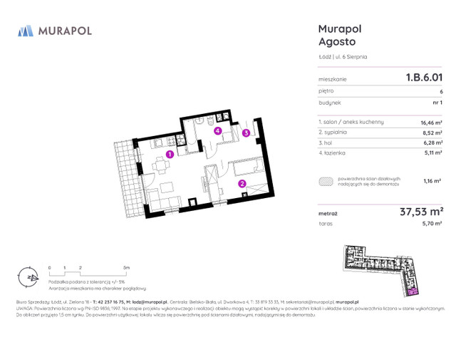 Mieszkanie w inwestycji Murapol Agosto, symbol 1.B.6.01 » nportal.pl