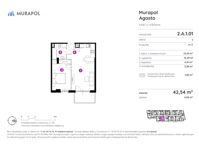 Mieszkanie w inwestycji Murapol Agosto, symbol 2.A.1.01 » nportal.pl