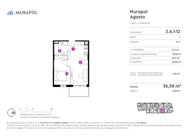 Mieszkanie w inwestycji Murapol Agosto, symbol 2.A.1.12 » nportal.pl