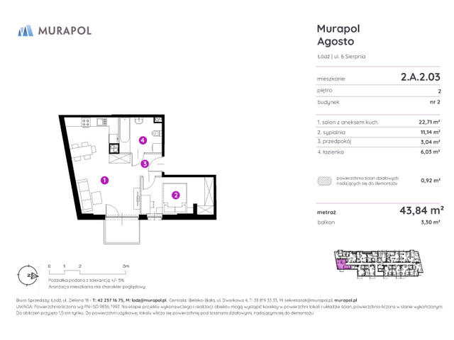 Mieszkanie w inwestycji Murapol Agosto, symbol 2.A.2.03 » nportal.pl