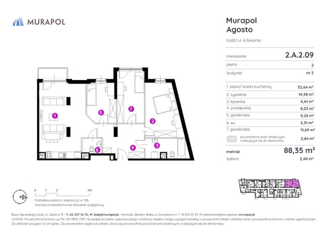 Mieszkanie w inwestycji Murapol Agosto, symbol 2.A.2.09 » nportal.pl