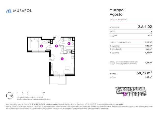Mieszkanie w inwestycji Murapol Agosto, symbol 2.A.4.02 » nportal.pl