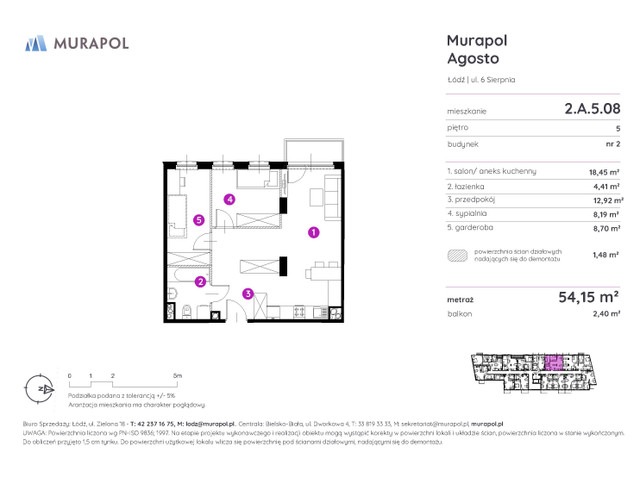 Mieszkanie w inwestycji Murapol Agosto, symbol 2.A.5.08 » nportal.pl