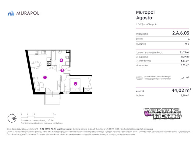 Mieszkanie w inwestycji Murapol Agosto, symbol 2.A.6.03 » nportal.pl