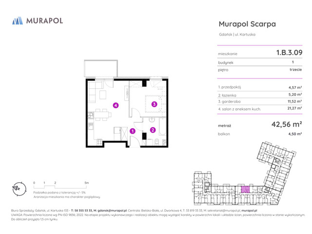 Mieszkanie w inwestycji Murapol Scarpa, symbol 1.B.3.09 » nportal.pl
