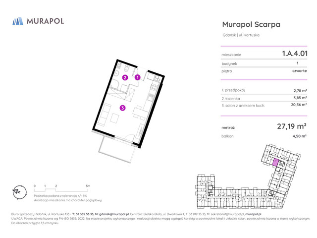 Mieszkanie w inwestycji Murapol Scarpa, symbol 1.A.4.01 » nportal.pl