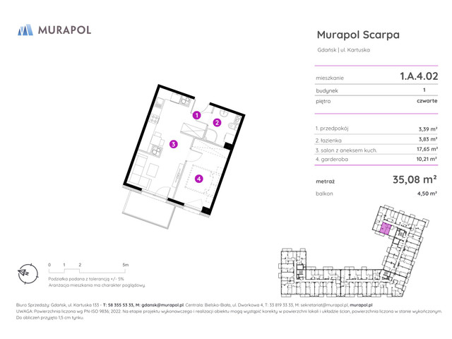 Mieszkanie w inwestycji Murapol Scarpa, symbol 1.A.4.02 » nportal.pl