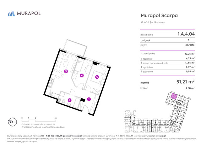 Mieszkanie w inwestycji Murapol Scarpa, symbol 1.A.4.04 » nportal.pl